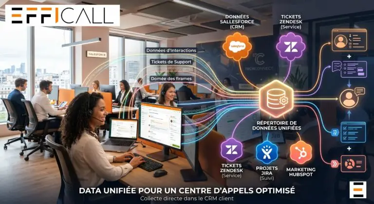 L'intégration par API de EFFICALL permet d'unifier vos données CRM