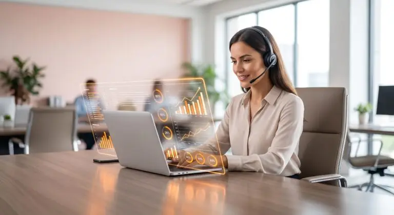 Agent de support client Efficall utilisant une interface d'intelligence artificielle pour optimiser le service client et le ROI des ETI.