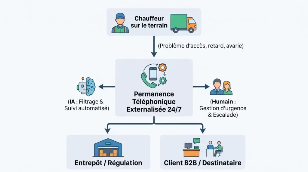 Gestion de la relation client avec une permanence téléphonique dans le domaine du transport et de la logistique